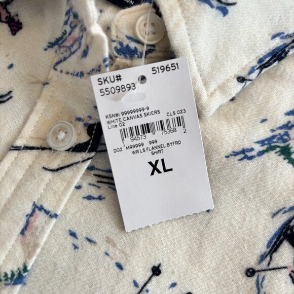 NEW Lands End Flannel Boyfriend Shirt Womens XL Skiers Snow Winter Skiing Cotton - Picture 5 of 8